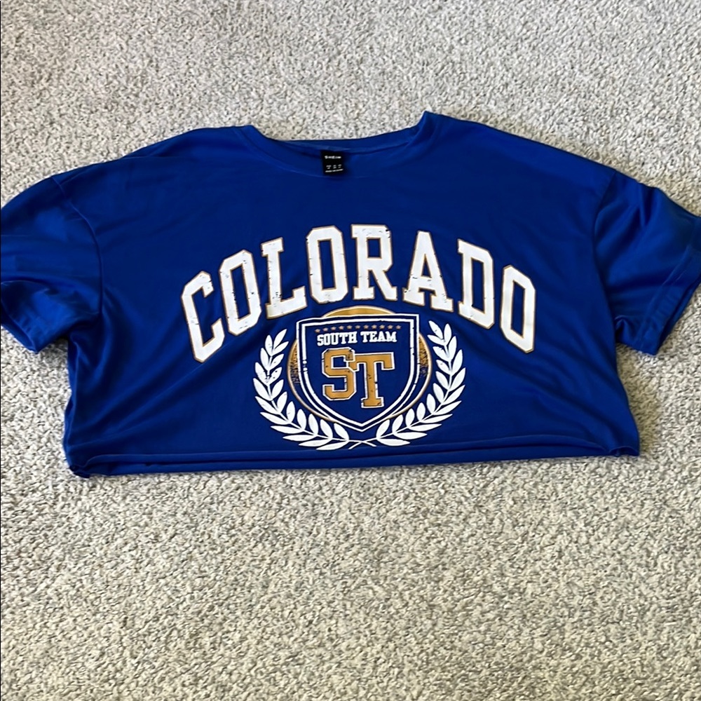 Blue Colorado Crop Top